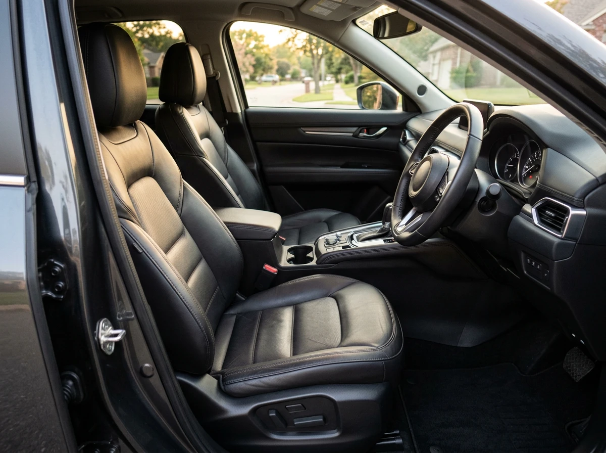 Intérieur propre et soigné d'un véhicule après nettoyage complet