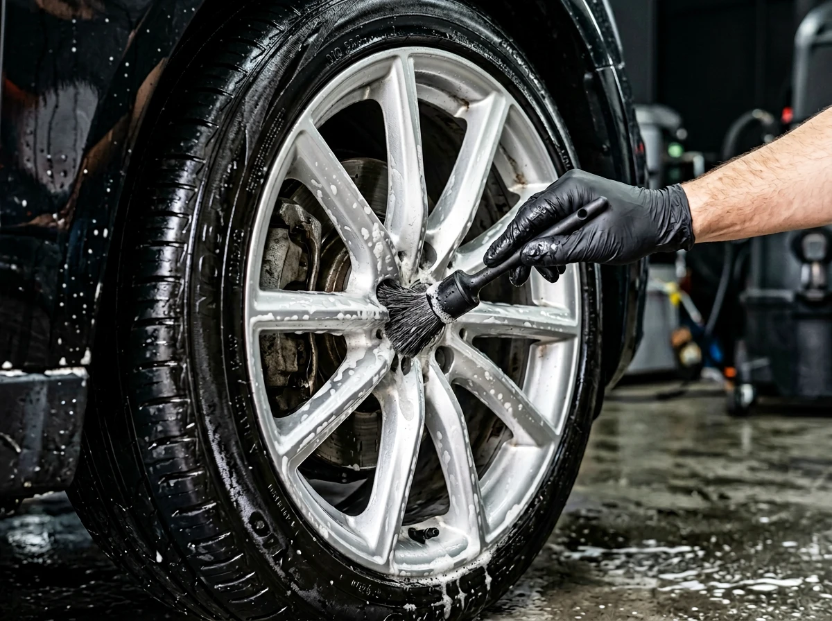 Nettoyage professionnel des jantes et des pneus